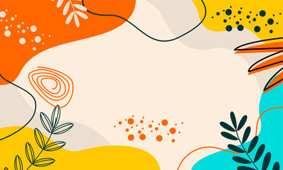 Flat abstract floral leaves background