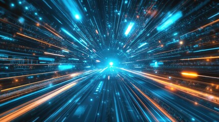 Obraz premium Future technology line background and light effect