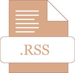 RSS File extension icon fill with minimal colors