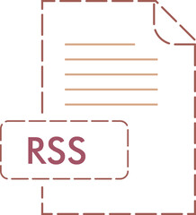 RSS File format icon rounded dashed outline