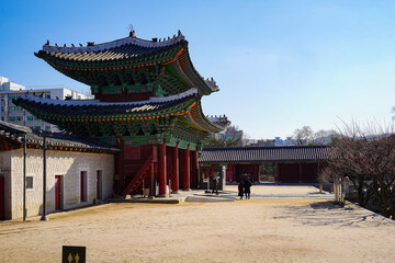 Donghwa Gate, the main entrance of Changgyeonggung Palace in Seoul, South Korea.