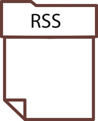 RSS File format minimal icon with thick outline