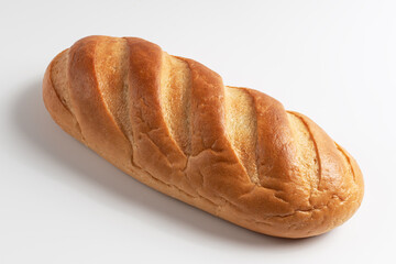 White bread loaf isolated on white background