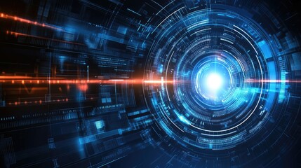Fototapeta premium Future technology line background and light effect