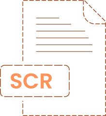 SCR icon black rounded dashed outline