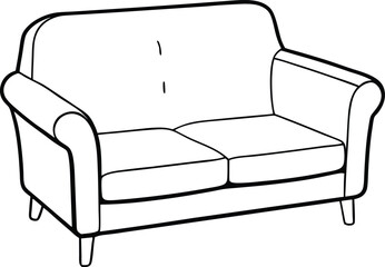 Sofa outline vector art 
