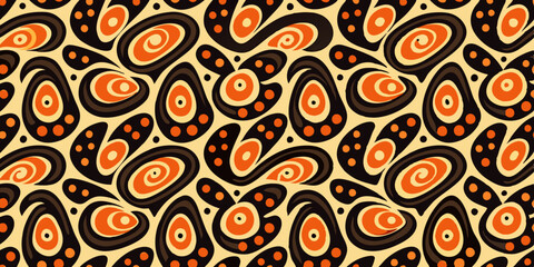  groovy abstract shape grains seamless pattern vintage retro style pattern
