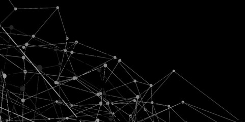 Abstract connecting dots and lines with geometric background. Geometric plexus structure cybernetic concept. Internet connection network high digital technology with connecting points and lines.