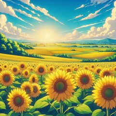 Obraz premium Sunflower Paradise in Light
