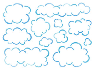 手描きの雲フレームセット
