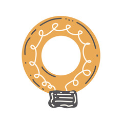 Illustration stamp stickers light bulb lamp icons symbol signal line colorful