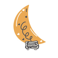 Illustration stamp stickers light bulb lamp icons symbol signal line colorful