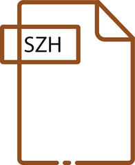 SZH File format minimal icon with black outline