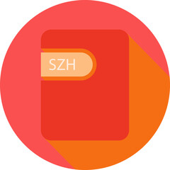 SZH File icon black shadow with rounded corners in circular shape