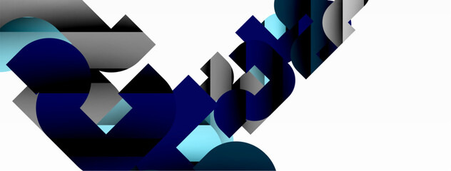 Obraz premium Colorful curve geometric shapes on white