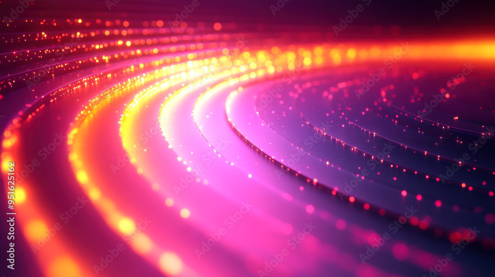 Wall mural A futuristic 3D background with gradient transitions from white to soft magenta