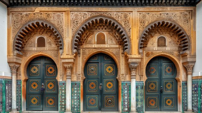 Stunning ancient persian architecture with ornate door pillars and classical decorative elements
