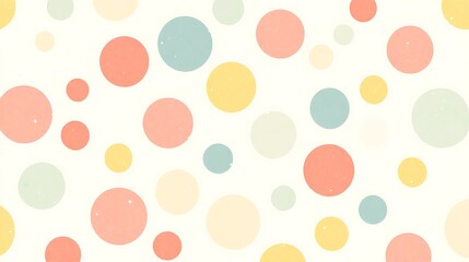 Whimsical Retro Polka Dot Pattern: Pastel Colors and Bubbly Vintage Charm