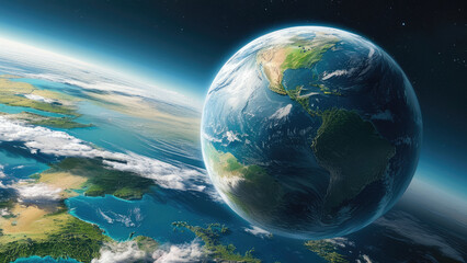 Fototapeta premium Earth-Like Planet and Its Unique Atmosphere