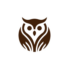 minimalist owl logo Design