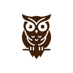 minimalist owl logo Design