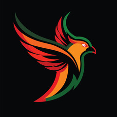 Bird colorful abstract logo vector icon illustration style