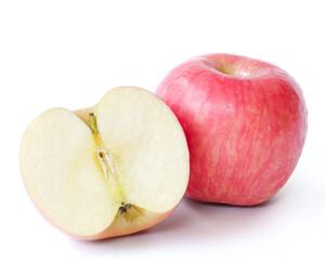 Apple close up isolated on white background.