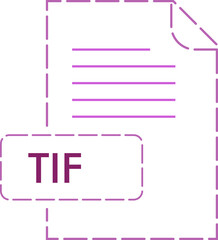 TIF File format icon rounded dashed outline