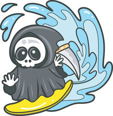 Illustration of cute skull ghost icon.
Funny skull ghost in activities stickers.
Angel of death cute elements.