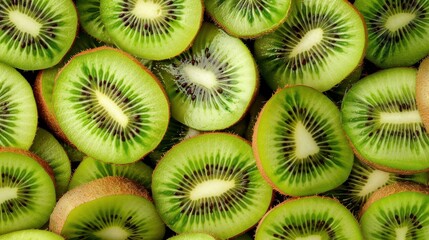 Pile of Halved Kiwi Fruit