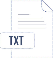 TXT icon black dashed outline v1