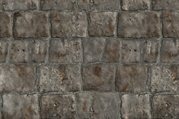 Fototapeta premium Processed collage of old street pavement surface texture. Background for banner, backdrop