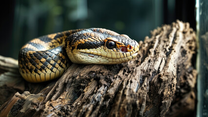 Naklejka premium Earth Pit Viper: Exploring the Hidden World of Ground-Dwelling Venomous Snakes