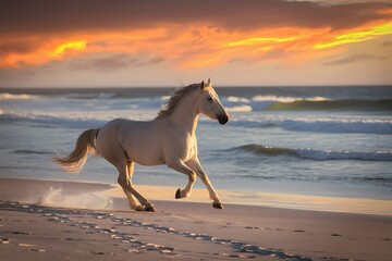 horse at sunset