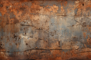 Fototapeta premium Processed collage of orange rust metal surface texture. Background for banner, backdrop or texture