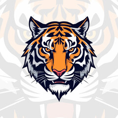 Esport vector logo tiger, tiger icon, tiger head, vector, sticker. Tigar head mascot logo design.
