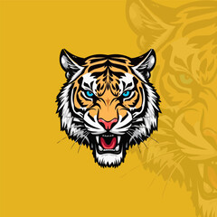 Esport vector logo tiger, tiger icon, tiger head, vector, sticker. Tigar head mascot logo design.