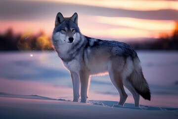 Fototapeta premium wolf in winter