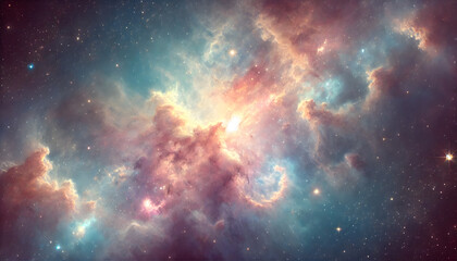 Fototapeta premium 穏やかな色合いの静かな星雲