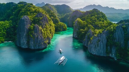 Discover the Pristine Beauty of Palawan, Philippines: Explore Limestone Cliffs, Lush Green Islands, and Thriving Eco-Tourism Adventures in the World's Best Island Destination.