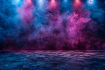 Colorful Smoky Stage Background with Dramatic Lighting for Events, Performances, and Photography