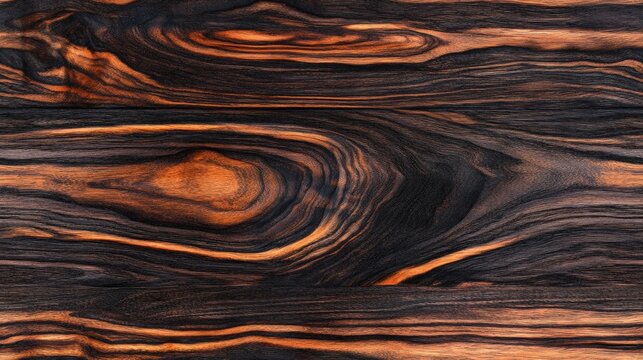 Polished macassar ebony with deep, dark streaks, ideal for luxury watch dials, luxury wood texture, timeless elegance