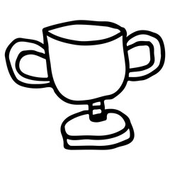 Trophy Hand Drawn. Vector Illustration