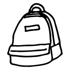Backpack Hand Drawn. Vector Illustration