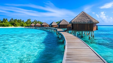 Tranquil Bliss in the Maldives: Overwater Bungalows by the Azure Seas for Sustainable Green Tourism