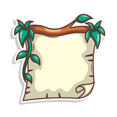 wood frame nature with leaf illustration

