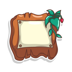wood frame nature with leaf illustration

