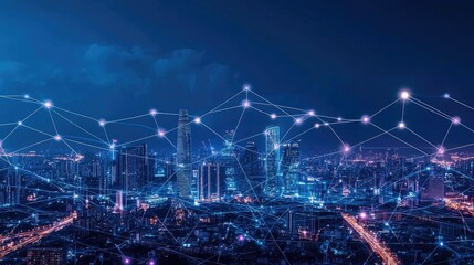 Smart City and network connection concept