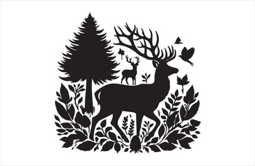 Obraz premium A vector of deer vector design on white background