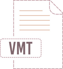 VMT File format icon dashed outline